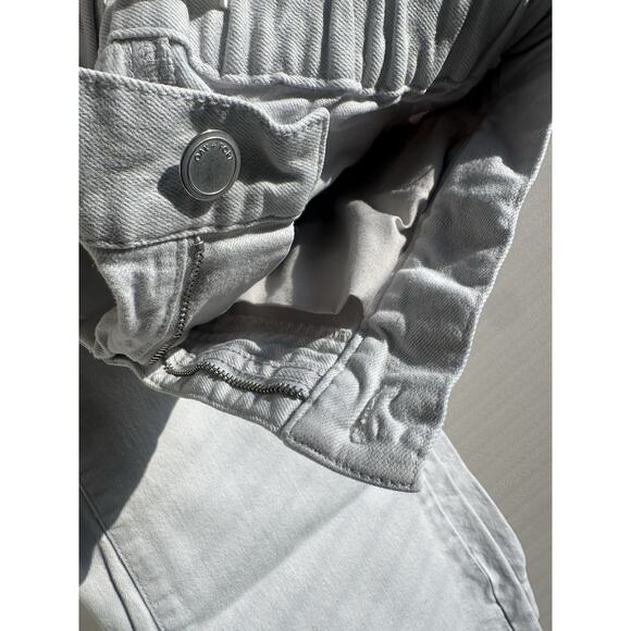 OAK + FORT Women Wide leg Pants Light Gray Zip Button XS - Picture 2 of 5